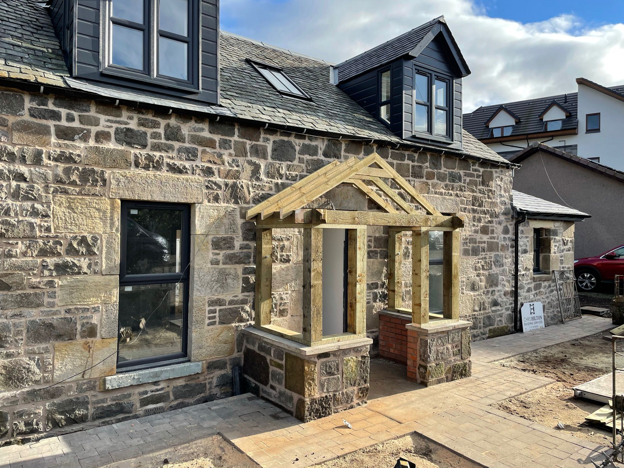 Timber door fitting, Perthshire